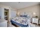 Main bedroom with king-size bed and access to balcony with ocean view at 601 Retreat Beach Circle # 328, Litchfield, SC 29585