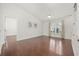 Spacious living room with hardwood floors and neutral walls at 605 Cedar Ln., North Myrtle Beach, SC 29582