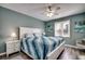 Main bedroom with king bed and coastal decor at 612 S Ocean Blvd. # 104A, Surfside Beach, SC 29575