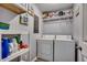 Laundry room with washer, dryer, and shelving at 612 S Ocean Blvd. # 104A, Surfside Beach, SC 29575