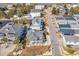 Aerial view of beach home and surrounding neighborhood at 923 N Waccamaw Dr., Garden City Beach, SC 29576
