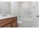 Bathroom featuring a vanity and tub with shower, bright white and neutral tones at 1336 Winding Creek Way, Myrtle Beach, SC 29588