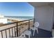 Balcony with ocean view and chairs, overlooking beach at 1501 S Ocean Blvd. # 623, Myrtle Beach, SC 29577