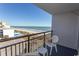 Balcony with partial ocean view and seating at 1501 S Ocean Blvd. # 623, Myrtle Beach, SC 29577