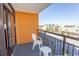 Balcony with view of parking lot and buildings at 1501 S Ocean Blvd. # 623, Myrtle Beach, SC 29577