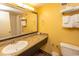Clean bathroom with granite countertop, large mirror, and shower/tub combo at 1501 S Ocean Blvd. # 623, Myrtle Beach, SC 29577