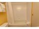 Simple bathroom with shower/tub and white walls at 1501 S Ocean Blvd. # 623, Myrtle Beach, SC 29577