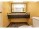 Bathroom with granite countertop, double vanity, and toilet at 1501 S Ocean Blvd. # 623, Myrtle Beach, SC 29577