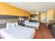 Two double beds in hotel room with kitchenette at 1501 S Ocean Blvd. # 623, Myrtle Beach, SC 29577