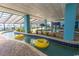Indoor lazy river with yellow floats for relaxation at 1501 S Ocean Blvd. # 623, Myrtle Beach, SC 29577