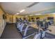 Well-equipped gym with treadmills, elliptical machines and stationary bikes and large mirror at 1501 S Ocean Blvd. S # 1450, Myrtle Beach, SC 29577