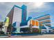 Striking exterior shot of a colorful multi-story hotel, showcasing its unique architectural design at 1501 S Ocean Blvd. S # 1450, Myrtle Beach, SC 29577
