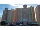 Exterior view of the Bay Watch Resort buildings, showing balconies, unique architecture and signage at 2701 S. Ocean B S Ocean Blvd. # 508, North Myrtle Beach, SC 29582