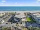 Aerial view of oceanfront condo building and surrounding area at 5601 North Ocean Blvd. # B-312, Myrtle Beach, SC 29577
