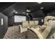 Spacious home theatre room with tiered seating and a projector screen at 5960 Bolsena Place, Myrtle Beach, SC 29577