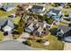 Aerial view of house and backyard, showing landscaping and pool at 820 Trey Ct., Longs, SC 29568