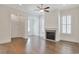 Bright living room featuring hardwood floors and a fireplace at 822 Farrow Pkwy., Myrtle Beach, SC 29577