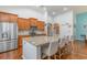 Spacious kitchen featuring granite countertops, stainless steel appliances, and an island with seating at 92 Preservation Dr., Myrtle Beach, SC 29572