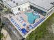 Aerial view featuring a modern pool surrounded by sun loungers for ultimate relaxation at 9400 Shore Dr. # 311, Myrtle Beach, SC 29572