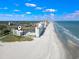 Stunning aerial view showcasing beach condos, a pristine sandy beach, and the glistening ocean at 9400 Shore Dr. # 311, Myrtle Beach, SC 29572
