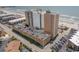 Oceanfront property aerial view, showing building and parking at 9550 Shore Dr. # 1721, Myrtle Beach, SC 29572