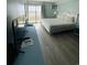 King size bed with ocean view from the balcony at 1207 S Ocean Blvd. # 20205, Myrtle Beach, SC 29577