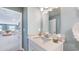 Stylish bathroom with a modern sink, granite countertop, and a decorative mirror at 124 Tbd Sun Colony Blvd., Longs, SC 29568