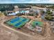 Aerial view of the community recreation area with tennis courts, a pool and playground at 1829 Wood Stork Dr., Conway, SC 29526