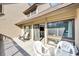 Deck with outdoor seating and direct access to the condo at 203 Heron Marsh Dr. # 78, Pawleys Island, SC 29585