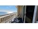 Ocean view from private balcony with seating at 5300 N Ocean Blvd. # 1005, Myrtle Beach, SC 29577