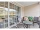 Spacious balcony with seating and sliding glass doors at 5825 Catalina Dr. # 332, North Myrtle Beach, SC 29582