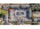 Birds eye view of the property showcasing parking and roof, the unit highlighted in red at 6702 Jefferson Pl. # B6, Myrtle Beach, SC 29572
