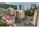 Aerial view of building and its surroundings, showcasing ocean views at 7601 N Ocean Blvd. # 5A, Myrtle Beach, SC 29572