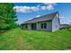 Relaxing backyard view showcasing the home's siding, windows, and lush green lawn at 106 Riverwatch Dr., Conway, SC 29527