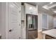 This kitchen features a stainless steel refrigerator and white cabinets at 106 Riverwatch Dr., Conway, SC 29527