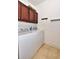 Functional laundry room with washer, dryer, and storage cabinets at 118 Birch N Coppice Dr. # 3, Surfside Beach, SC 29575