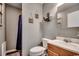 Small bathroom with shower and vanity at 1500 Docksider Ct., Surfside Beach, SC 29575