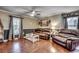 Comfortable living room with hardwood floors and a ceiling fan at 1500 Docksider Ct., Surfside Beach, SC 29575