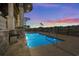 Inviting heated pool with a stunning sunset view at 1601 Waterway Dr., North Myrtle Beach, SC 29582