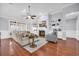 Cozy living room with fireplace, built-in shelving, and comfortable seating arrangement at 212 Minnow Ln., Murrells Inlet, SC 29576