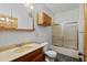 Bathroom featuring a glass shower, a vanity and a bath tub with shower at 2531 Smiley Ln., Conway, SC 29526