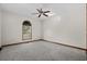 Bedroom with neutral carpet, a ceiling fan, and a window with outside view at 2531 Smiley Ln., Conway, SC 29526