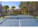 Well-maintained tennis court with net, surrounded by lush greenery, perfect for recreational play at 2539 Blue Crane Circle # 101, Myrtle Beach, SC 29577