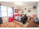 Inviting bedroom featuring a comfortable bed with patterned pillows and a side table with lamp at 604 Six Lakes Dr., Myrtle Beach, SC 29588