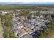 Aerial view of the community showing surrounding trees, lawns, community pool, and tennis courts at 6208 Sweetwater Blvd. # 6208, Murrells Inlet, SC 29576