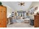 Bright living room with comfortable seating and built-in shelving at 799 Helms Way, Conway, SC 29526