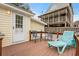 Backyard deck showcasing a lounge chair and seating area, ideal for entertaining at 913 S Dogwood Dr. S, Surfside Beach, SC 29575