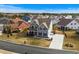 Beautiful aerial view of a gray home with a long driveway in a well-planned community at 931 Desert Wheatgrass Dr., Myrtle Beach, SC 29579