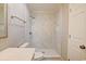 Well-lit bathroom with marble countertop sink and glass enclosed shower with white marble tile at 9450 Old Palmetto Rd., Murrells Inlet, SC 29576