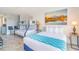Comfortable bedroom featuring bunk beds, a queen bed, and tasteful decor, perfect for a relaxing stay at 1207 S Ocean Blvd. # 51305, Myrtle Beach, SC 29577